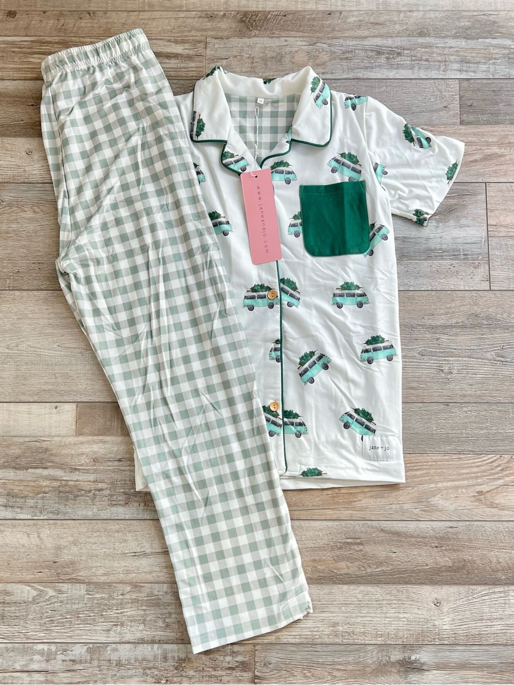 NWT Jane + Jo Adult Unisex Pajama Set in Tree Traditions Size XS